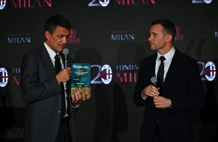 Milan: Paolo Maldini, Andriy Shevchenko all'evento di Fondazione Milan (Photo via AC Milan)