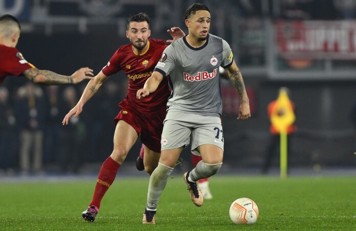 Roma-Salisburgo: Noah Okafor e Bryan Cristante (Photo Credit: Agenzia Fotogramma)