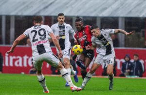 Milan-Udinese: Rafael Leao, Jaka Bijol, Nehuen Perez (Photo Credit: Agenzia Fotogramma)