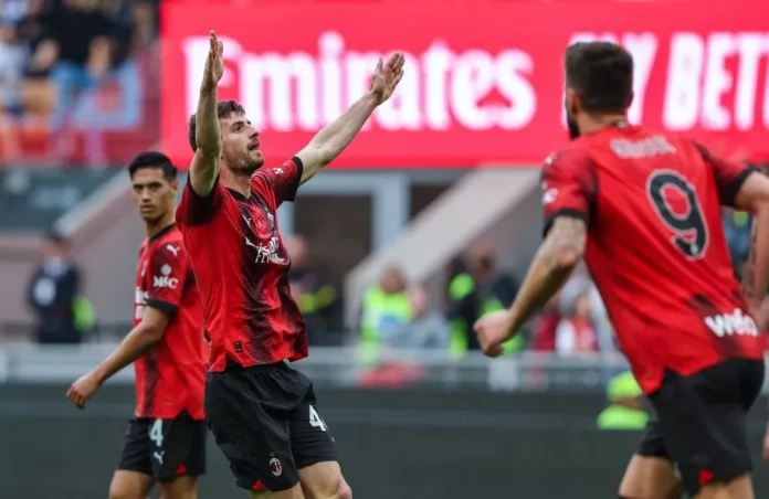 Milan-Genoa: Matteo Gabbia, Olivier Giroud (Photo Credit: Agenzia Fotogramma)