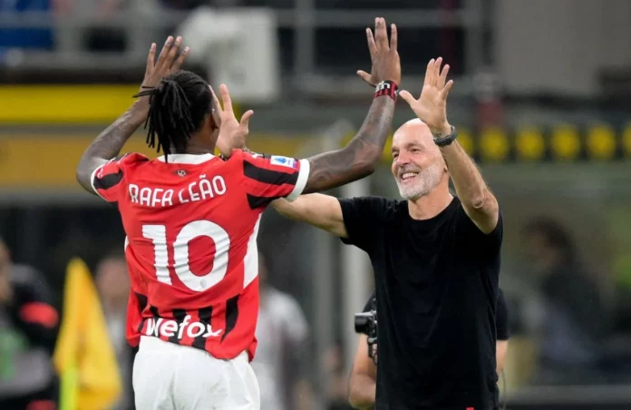 Milan: Rafael Leao, Stefano Pioli (Photo Credit: Agenzia Fotogramma)