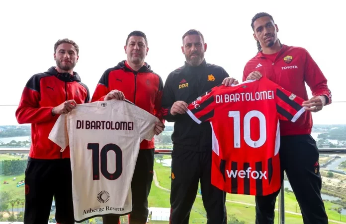 Milan-Roma in Australia per l'amichevole dedicata ad Agostino Di Bartolomei: Davide Calabria, Daniele Bonera, Daniele De Rossi, Chris Smalling (Photo via AC Milan)