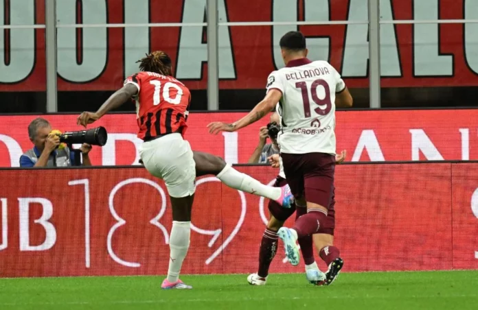 Milan-Torino: Rafael Leao, Raoul Bellanova (Photo Credit: Agenzia Fotogramma)