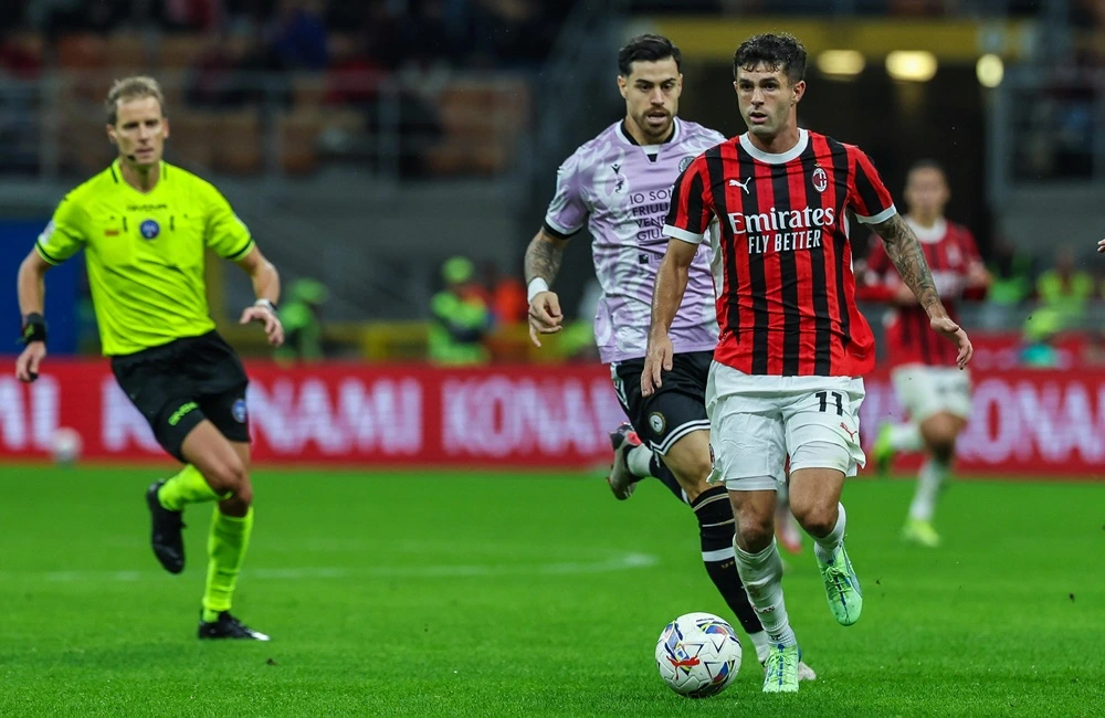 Milan-Udinese: Christian Pulisic, Martin Payero (Photo Credit Agenzia Fotogramma)