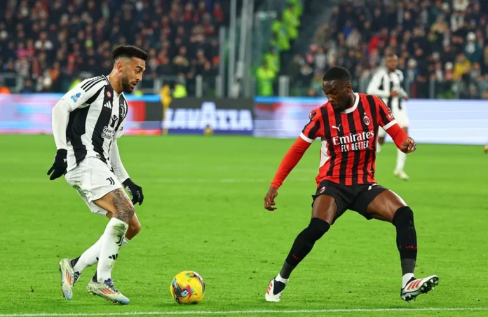 Juventus-Milan: Fikayo Tomori e Nico Gonzalez (Photo Credit: Agenzia Fotogramma)